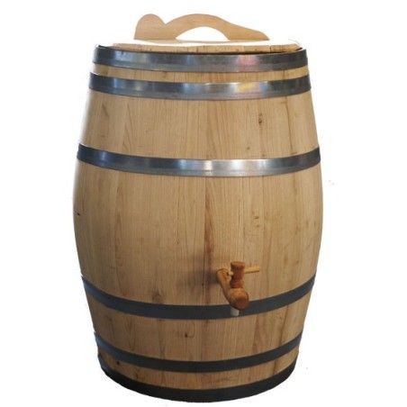 Real wooden chestnut rain barrel 10 gallons complete edition