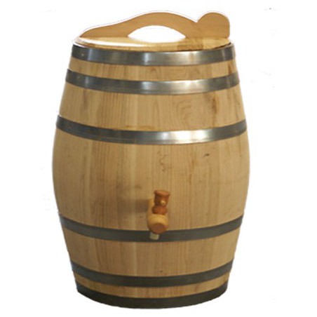 Real wooden chestnut rain barrel 52,8 gallons complete edition