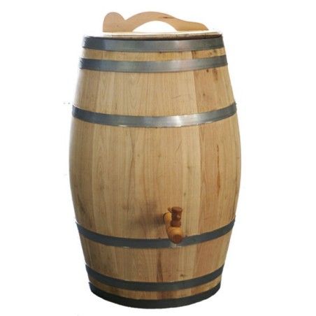 Real wooden chestnut rain barrel 26 gallons complete edition